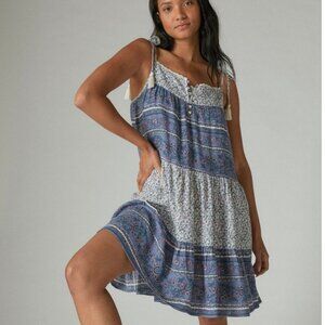 Lucky Brand/Tie sleeve tiered dress